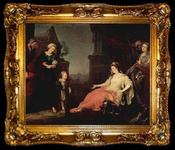 framed  William Hogarth Moses vor der Tochter des Pharao